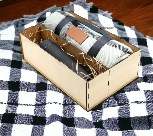 Подарочный набор Айзек / Набор из плед Glama и термоса Indy в подарочной коробке